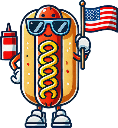Hotdog Sunglasses American Flag Doggie Tank