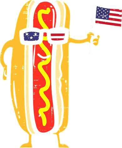 Hotdog Sunglasses American Flag USA Funny 4th Of July Fourth Toddler Hoodie