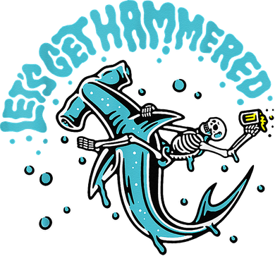Hammerhead Shark Drinking Pun Let's Get Hammered Party Women's Hoodie