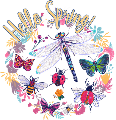 Hello Spring Floral Bugs T-Shirt