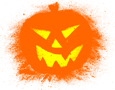 Halloween Pumpkin Jack O Lantern Splatter T-Shirt