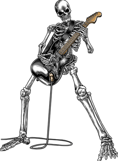 Halloween Skeleton Playing Guitar Rock And Roll Band Tees Coaster