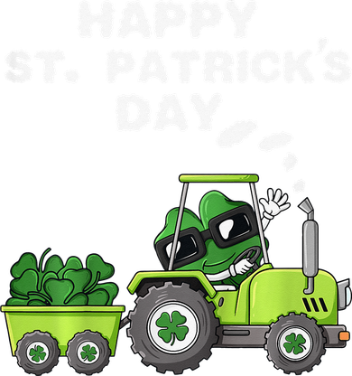Happy St Patricks Day Shamrock Tractor Clover Coaster