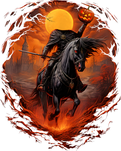 Halloween Scary Pumpkin Headless Horseman AI Toddler T-Shirt
