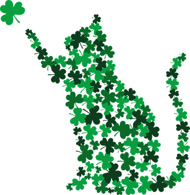 Happy Saint Patrick's Day Shamrock Cat Ceramic Ornament