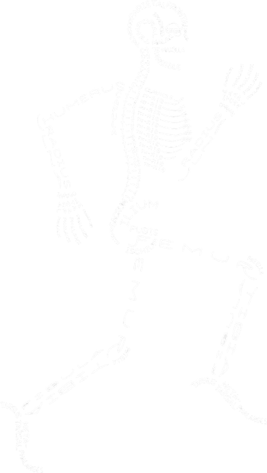 Human Skeleton Running Bone Names Anatomy Labels for Geeks Backpack