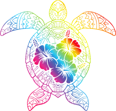 Hawaiian Sea Turtle Tropical Hibiscus Ocean Animal Hawaii Toddler T-Shirt