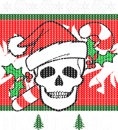 Santa Skull Candy Cane Ugly Christmas Sweater Magnet