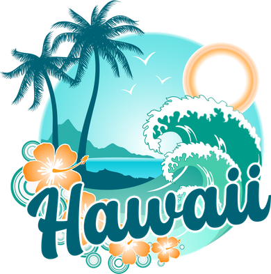 Hawaii Tropical Beach Palm Trees Baby Bodysuit