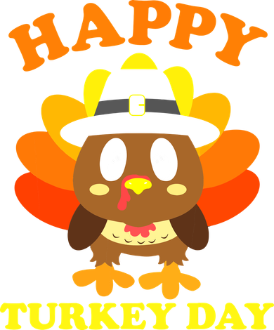 Happy Turkey Day, Cute Little Pilgrim Gift Thanksgiving Women's Long Sleeve Shirt