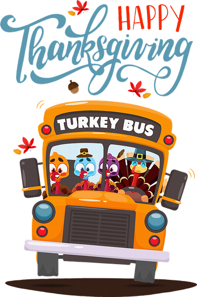 Happy Thanksgiving Fall Turkey School Bus Driver Women's T-Shirt