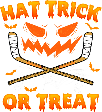 Hat Trick Or Treat Funny Ice Hockey Halloween Costume Player Hat