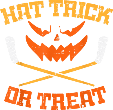 Hat Trick Or Treat Ice Hockey Halloween Boy Player Coach Hat