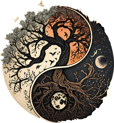 Harmonious Tree Of Life Yin Yang Black Baby Bodysuit