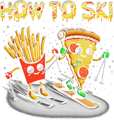How To Ski Extreme Sport Pizza French Fries Skier Skiing Gift Mousepad