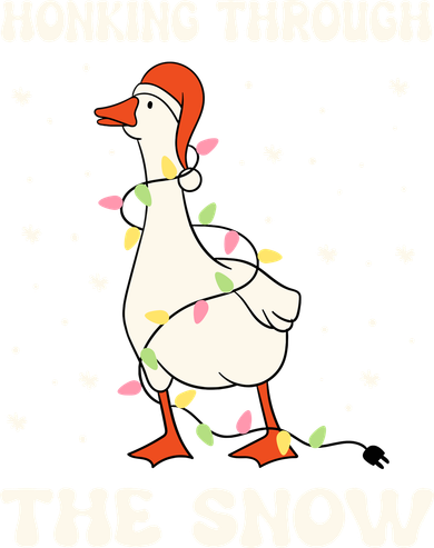 Honking Through The Snow Funny Goose Ugly Christmas Women's Hoodie