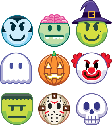 Funny Halloween Emoji's Kids T-Shirt
