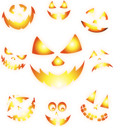Halloween Jack O'Lantern Pumpkin Faces Doggie Tank