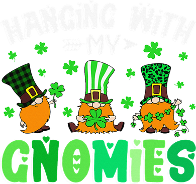 Hanging With My Gnomies Shamrock St Patrick's Day Irish Kids Long Sleeve Shirt