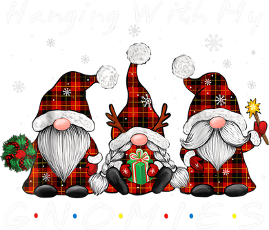 Hanging With My Gnomies Buffalo Red Plaid Christmas Gnome Hooded Wearable Blanket