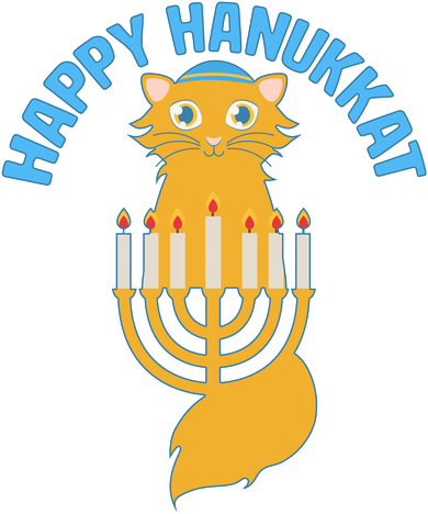 Happy Hanukkat Hanukkah Jewish Cat Women's Hoodie