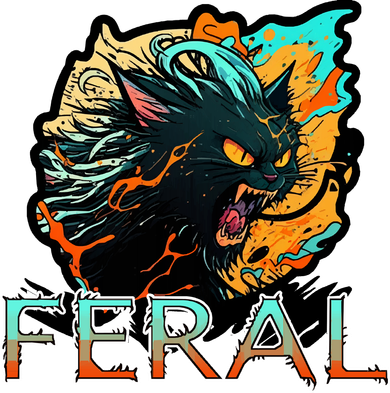 I Am Feral Cat Orange And Yellow Bucket Hat