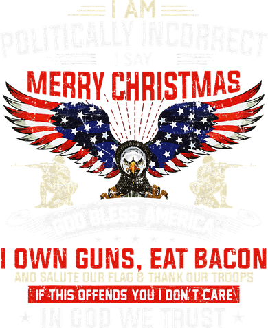 I Am Politically Incorrect God Bless American Christ Eagle Kids Sweatshirt