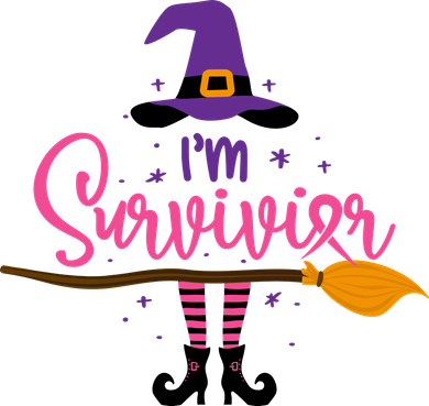 I'm A Survivor Halloween Breast Cancer Awareness Witch Women's Dry Zone Grid Polo
