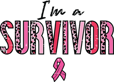 Im A Survivor Leopard Retro Breast Cancer Awareness Ceramic Ornament