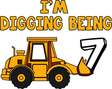 7th Birthday I'm Digging Being Seven Golf Towel