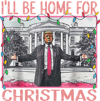 ILl Be Home For Christmas Santa Funny Trump Xmas Pajamas Tank Top