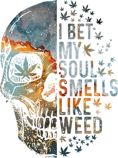 I Bet My Soul Smells Like Weed Skull Cannabis Funny Toddler Hoodie
