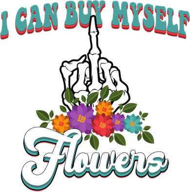 I Can Buy Myself Flowers Middle Finger Floral Doggie Tank