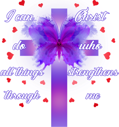 I Can Do All Things Through Christ Butterfly Cross Women's Long Sleeve Shirt