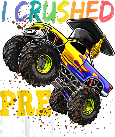 I Crushed Preschool Monster Truck Graduation Cap Gift Boys Coaster