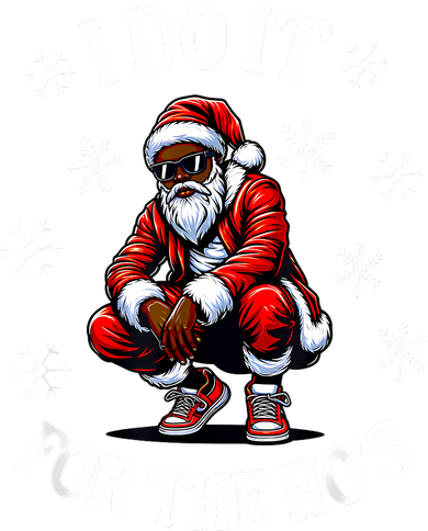 I Do It For The Hos African American Christmas Afro Santa Women's Hoodie