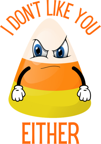 I Don't Like You Either Funny Halloween Candy Corn Women's Hoodie