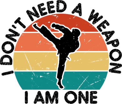 I Dont Need A Weapon Karate I Am One Retro Funny Coffee Mug