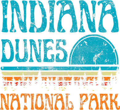 Indiana Dunes National Park Lake Michigan Retro Sunset Women's Dry Zone Grid Polo