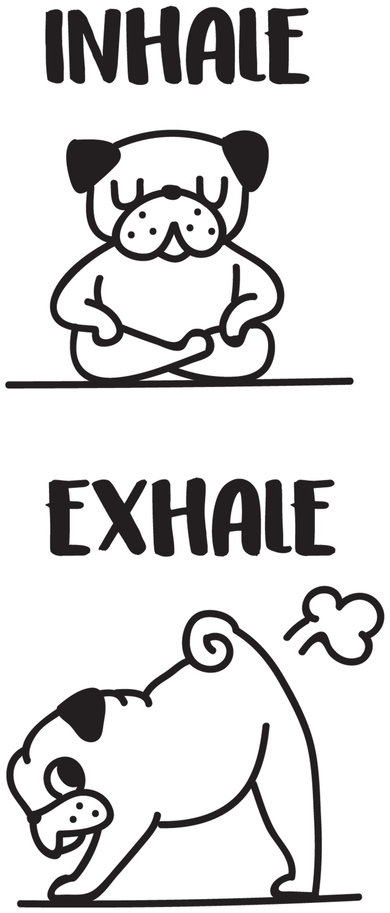 Inhale Exhale Pug Santa Hat