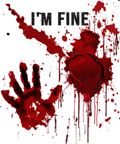 IM Fine Bloody Hand Blood Stained Blood Splatter Halloween Women's T-Shirt