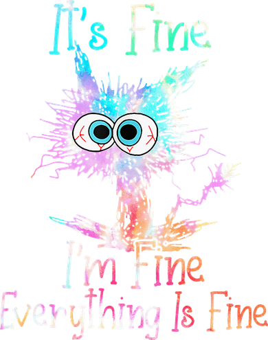 Its Fine Im Fine Everything Is Fine Tie Dye Cat Kids Sweatshirt