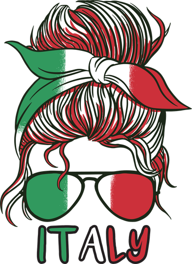 Italy Flag Messy Bun Italian Doggie Tank