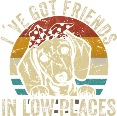 Ive Got Friends In Low Places Funny Dachshund Wiener Dog Gift Doggie Tank