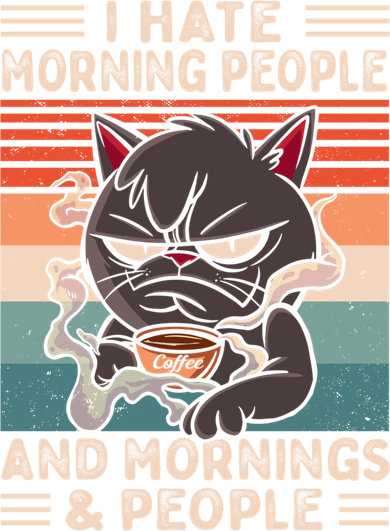 I Hate Morning People And Mornings And People Coffee Cat Gift Backpack