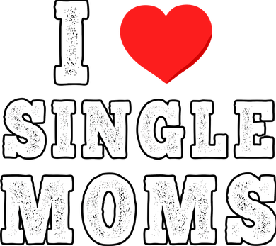 I Heart Single Moms Funny I Love Single Mommy Women's V-Neck T-Shirt