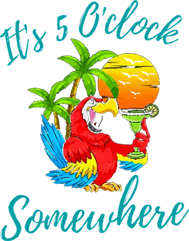 It Is 5 O'clock Somewhere Drinking Parrot Doggie Tank