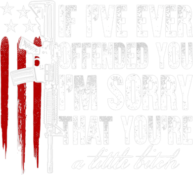 If I've Ever Offended You I'm Sorry American Flag Button