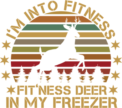I'm Into Fitness Fit'ness Deer In My Freezer Funny Hunting Gift Golf Towel