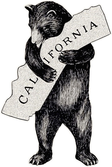 I Love California Artretro Vintage Cali Pride Bear Button